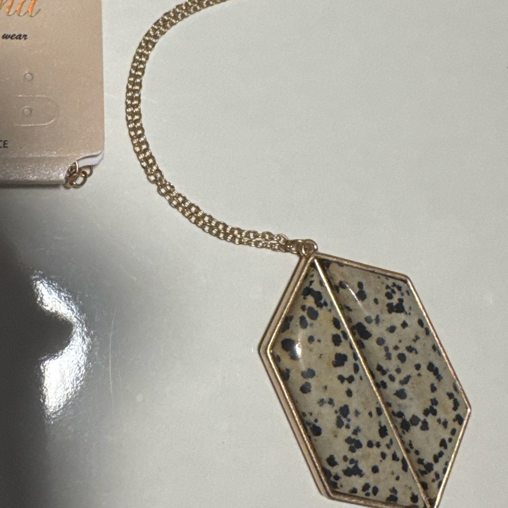 6/$25 - Pomina Speckled Stone Geometric Pendant Necklace (BR1313/2) - Picture 6 of 9